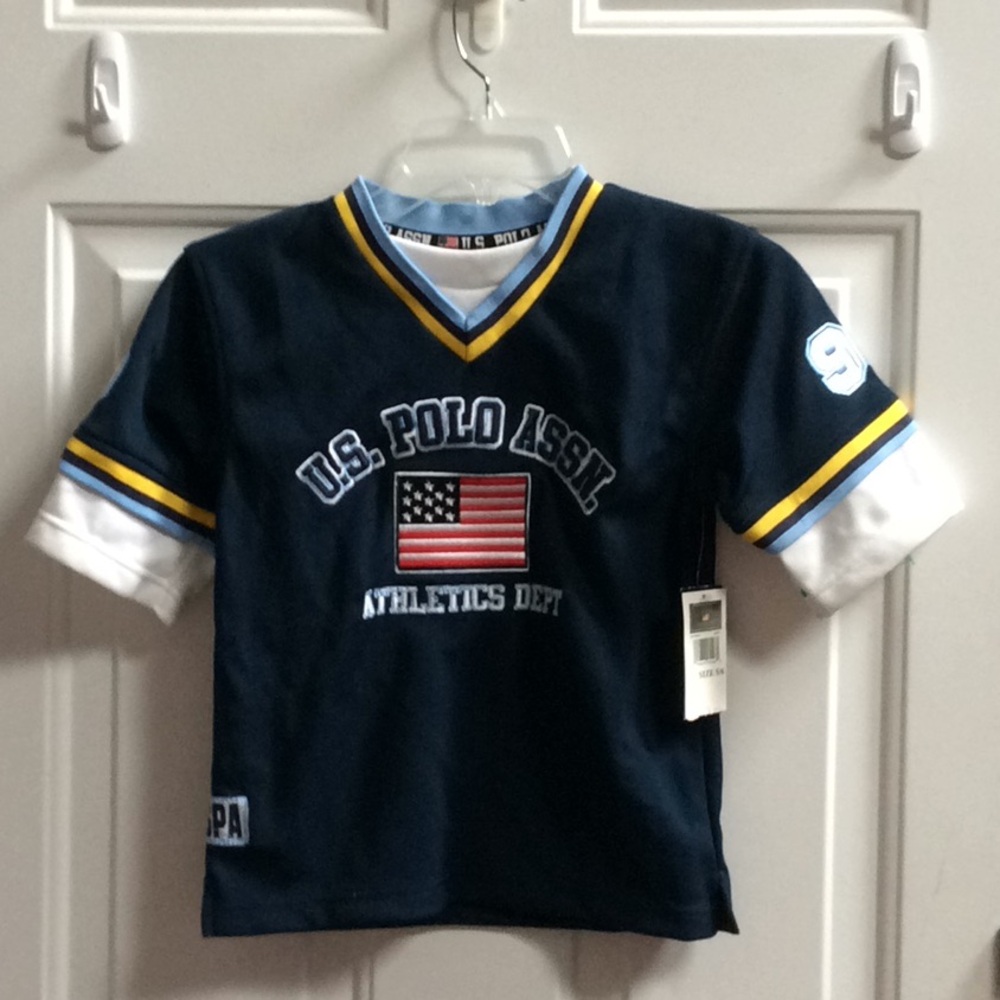 US Polo Assn Navy Blue boys  shirt Sz 5 /6